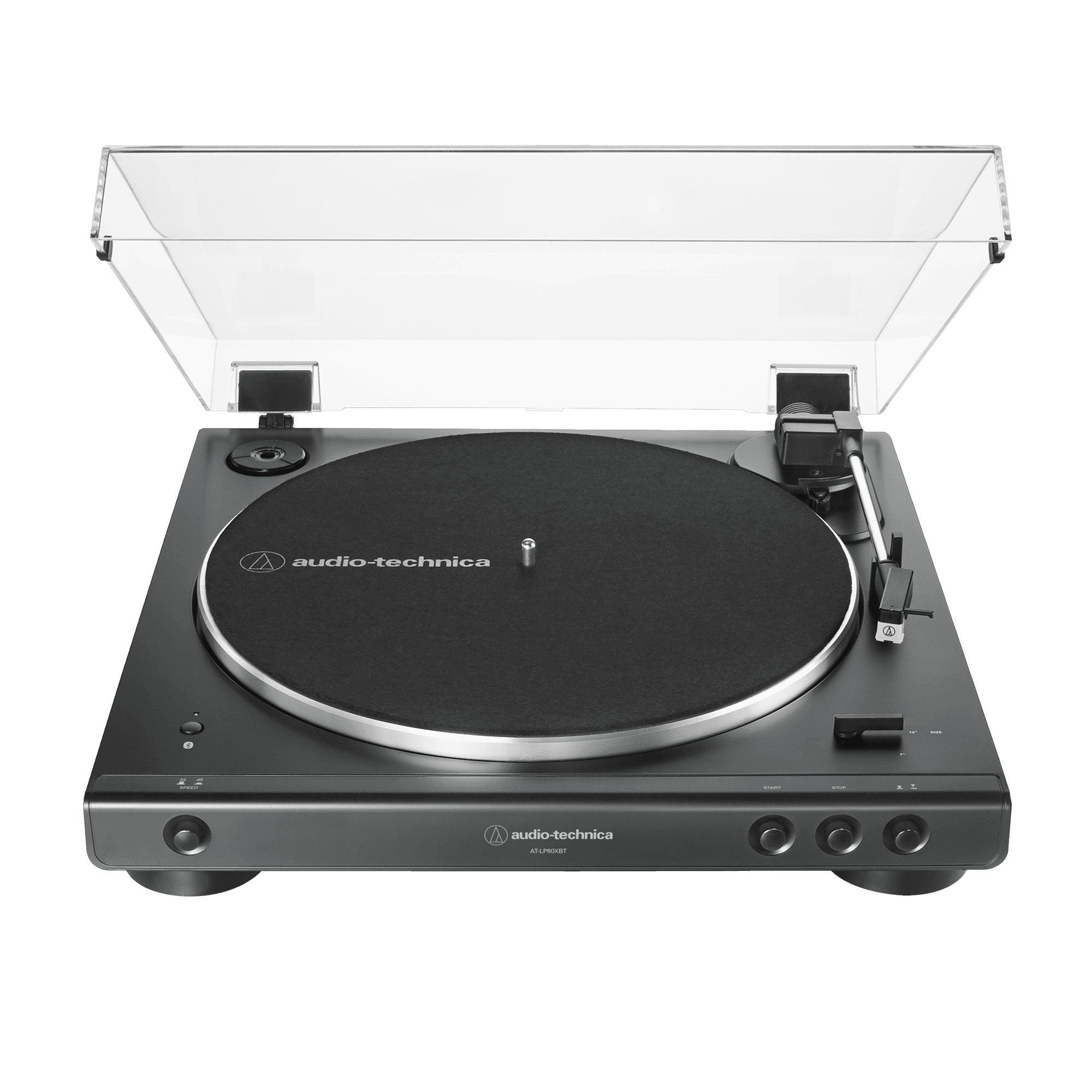 Audio-Technica AT-LP60XBT Bluetooth turntable in black.
